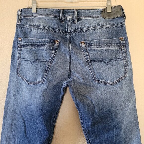 Diesel Mens Krayver Slim Carrot Jeans 31x30 Blue Regular Denim Distressed - Picture 9 of 10